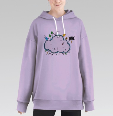 Нет дождя, Hoodie Long Oversize Fiolet