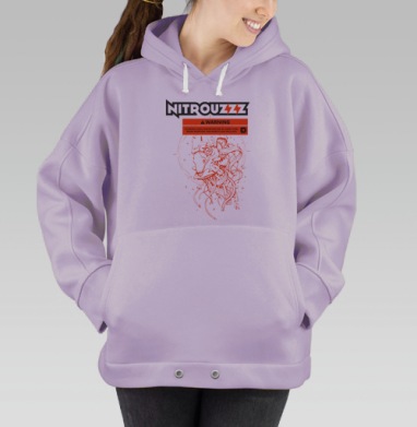 НИТРО. Голова Робота, Hoodie Oversize Fiolet