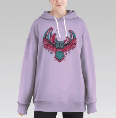 Ночная сова, Hoodie Long Oversize Fiolet