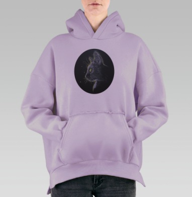 Ночной котэ, Hoodie Oversize Fiolet, утепленная