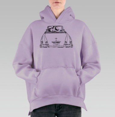 Нуарный закат, Hoodie Oversize Fiolet, утепленная