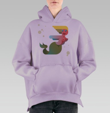 НЮ русалка, Hoodie Oversize Fiolet, утепленная