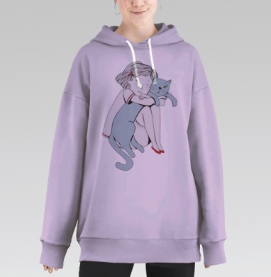 обнимашки, Hoodie Long Oversize Fiolet