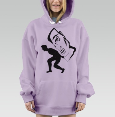 Одарённый женщиной, Hoodie Mjhigh Dig Mel, Fiolet, утепленная