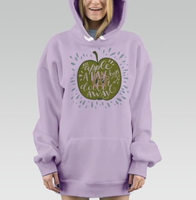 Одно яблоко в день, Hoodie Mjhigh Dig Mel, Fiolet, утепленная