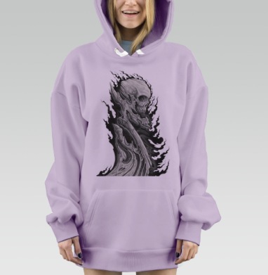 Огненный череп, Hoodie Mjhigh Dig Mel, Fiolet, утепленная