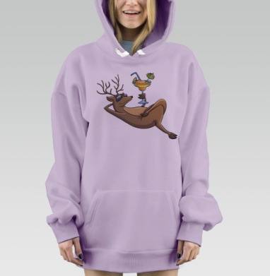 Олень на отдыхе, Hoodie Mjhigh Dig Mel, Fiolet, утепленная