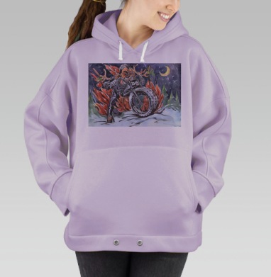 Олень северный, Hoodie Oversize Fiolet