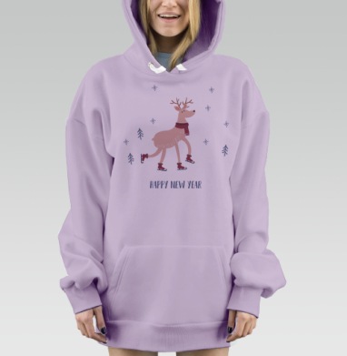 Оленик новогодний, Hoodie Mjhigh Dig Mel, Fiolet, утепленная