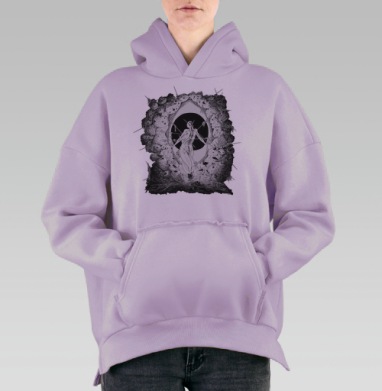 Опухоль, Hoodie Oversize Fiolet, утепленная