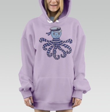 Осьминог морячок, Hoodie Mjhigh Dig Mel, Fiolet, утепленная