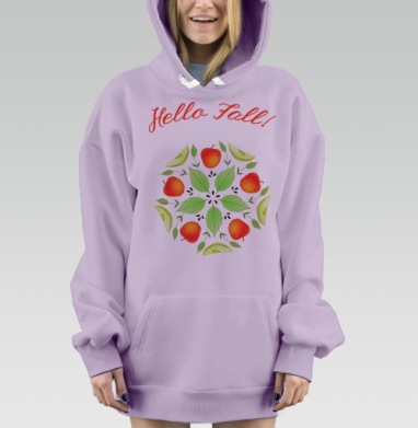 Осенние яблочки, Hoodie Mjhigh Dig Mel, Fiolet, утепленная
