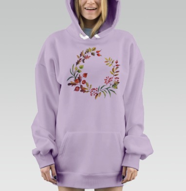 Осенний родной, Hoodie Mjhigh Dig Mel, Fiolet, утепленная