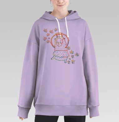 Осенний танец милого сказочного существа, Hoodie Long Oversize Fiolet