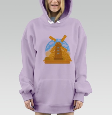 Осенний урожай, Hoodie Mjhigh Dig Mel, Fiolet, утепленная