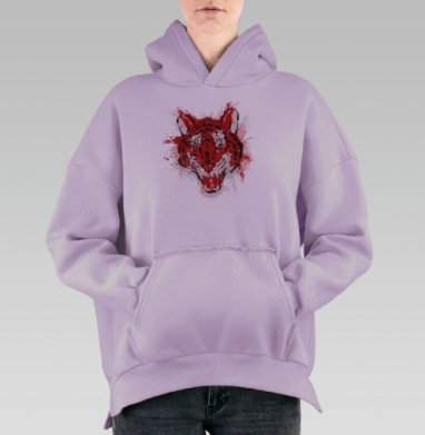 Оскал тигра, Hoodie Oversize Fiolet, утепленная
