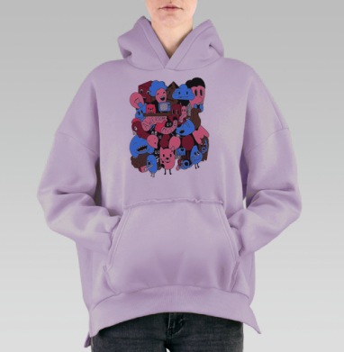 Отличная ошибка, Hoodie Oversize Fiolet, утепленная
