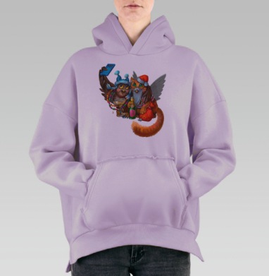 Отмечаем праздник, Hoodie Oversize Fiolet, утепленная