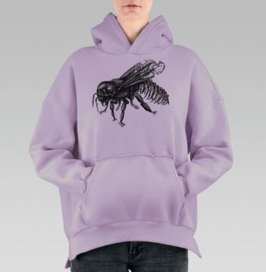 Пчела, Hoodie Oversize Fiolet, утепленная