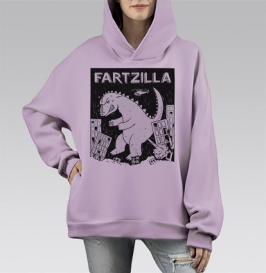 Пердзилла одноцвет, Hoodie Mono Fiolet, оверсайз, утепленная