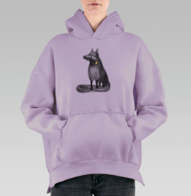 Пёс талисман, Hoodie Oversize Fiolet, утепленная