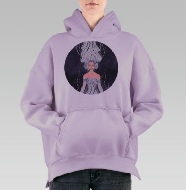 Песня моря, Hoodie Oversize Fiolet, утепленная