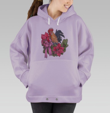 Петух с венком, Hoodie Oversize Fiolet