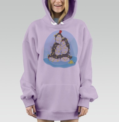 Пингвины с гирляндой, Hoodie Mjhigh Dig Mel, Fiolet, утепленная