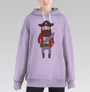 Пират с саблей, Hoodie Long Oversize Fiolet