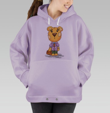 Плюшевый мишка идет на работу, Hoodie Oversize Fiolet
