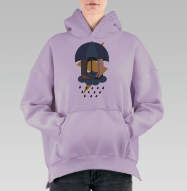 Под зонтом, Hoodie Oversize Fiolet, утепленная