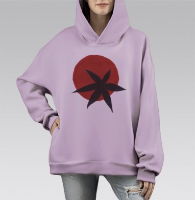 Помидор, Hoodie Mono Fiolet, оверсайз, утепленная