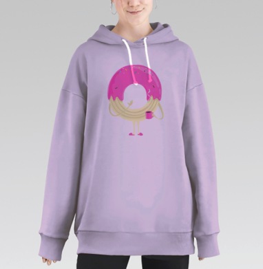 Пончо, Hoodie Long Oversize Fiolet