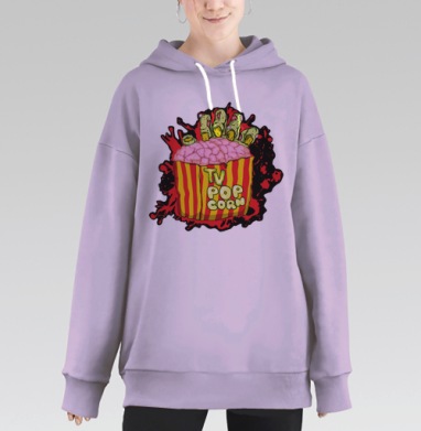 поп корн, Hoodie Long Oversize Fiolet