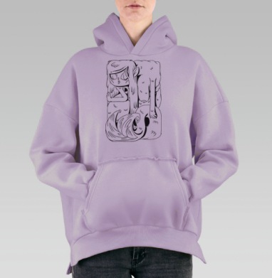 Прелестная Русалка, Hoodie Oversize Fiolet, утепленная
