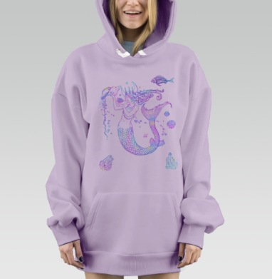 Принцесса русалка, Hoodie Mjhigh Dig Mel, Fiolet, утепленная