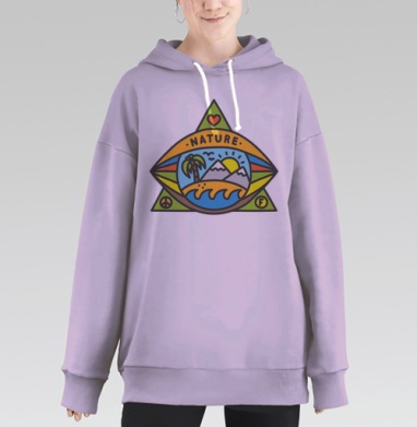 ПРИРОДА, Hoodie Long Oversize Fiolet