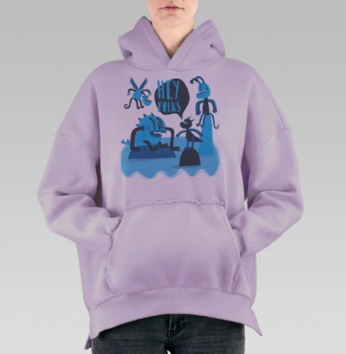 Привет, люди, Hoodie Oversize Fiolet, утепленная