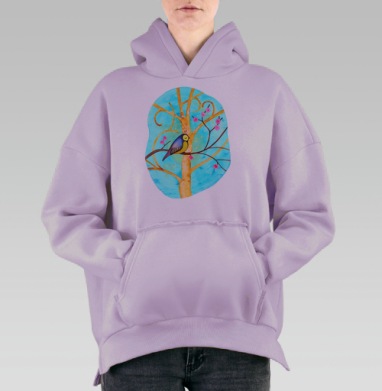 Птиц-Синиц, Hoodie Oversize Fiolet, утепленная