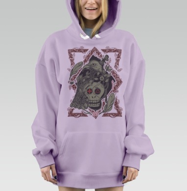Птица бессмертия ф, Hoodie Mjhigh Dig Mel, Fiolet, утепленная