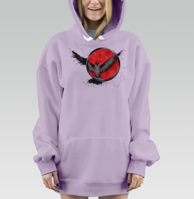 Птичка невеличка, Hoodie Mjhigh Dig Mel, Fiolet, утепленная