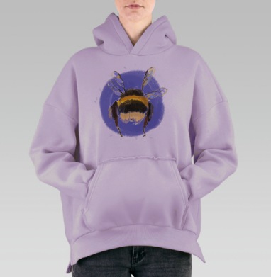 Пушистая попа, Hoodie Oversize Fiolet, утепленная