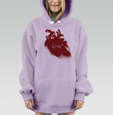 Реальная любовь, Hoodie Mjhigh Dig Mel, Fiolet, утепленная