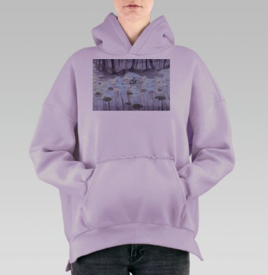 Речной туман, Hoodie Oversize Fiolet, утепленная
