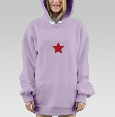 Red star / Красная звезда, Hoodie Mjhigh Dig Mel, Fiolet, утепленная