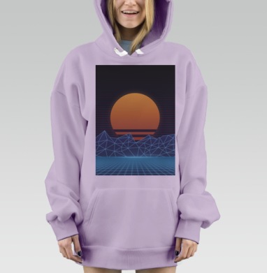 Ретро рассвет, Hoodie Mjhigh Dig Mel, Fiolet, утепленная