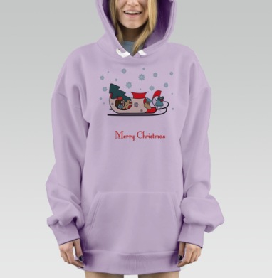 Рождественский узор, Hoodie Mjhigh Dig Mel, Fiolet, утепленная