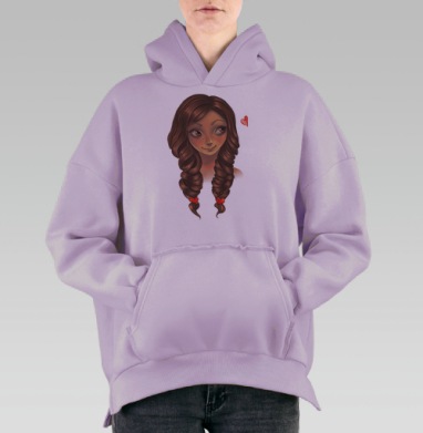 Романтичная девушка, Hoodie Oversize Fiolet, утепленная