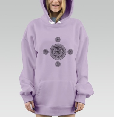 Роза АЗОРА, Hoodie Mjhigh Dig Mel, Fiolet, утепленная