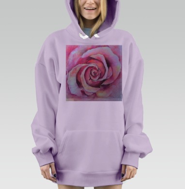 Розовая роза, Hoodie Mjhigh Dig Mel, Fiolet, утепленная